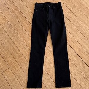 AG Adriano Goldschmied Black Straight Leg Jeans